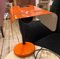 Targetti Space Age Orange and Black Italian Table Lamp, 1970s 7