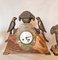 Art Deco Clock with Cassolettes in Marble, Set of 3 5