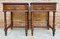 Vintage French Nightstands in Solid Carved Walnut with Turned Columns, Set of 2 1