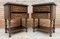 Comodini in legno di noce intagliato con due cassetti, Francia, set di 2, Immagine 3