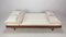 Sofá cama Mid-Century de teca con cojines Dedar, años 60, Imagen 1
