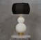 White Murano Glass and Brass Table Lamp, 1980s 7