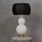 White Murano Glass and Brass Table Lamp, 1980s, Image 7