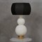 White Murano Glass and Brass Table Lamp, 1980s 9