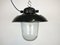 Lámpara colgante de fábrica industrial de esmalte negro de Elektrosvit, años 60, Imagen 2