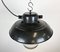 Lámpara colgante de fábrica industrial de esmalte negro de Elektrosvit, años 60, Imagen 3