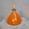 Lámpara de mesa de cristal de Murano naranja y latón, años 80, Imagen 5