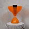 Lámpara de mesa de cristal de Murano naranja y latón, años 80, Imagen 9