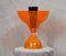 Lámpara de mesa de cristal de Murano naranja y latón, años 80, Imagen 7
