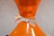 Lámpara de mesa de cristal de Murano naranja y latón, años 80, Imagen 3