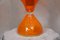 Lámpara de mesa de cristal de Murano naranja y latón, años 80, Imagen 4