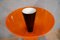 Lámpara de mesa de cristal de Murano naranja y latón, años 80, Imagen 2