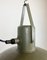 Lámpara colgante Army vintage de hierro verde, años 60, Imagen 2
