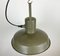Lámpara colgante Army vintage de hierro verde, años 60, Imagen 7