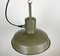 Vintage Army Pendant Lamp in Green Iron, 1960s 7