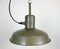 Lámpara colgante Army vintage de hierro verde, años 60, Imagen 3