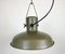 Lámpara colgante Army vintage de hierro verde, años 60, Imagen 8