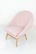 Clamshell Chair in Powder Pink Velvet, 1960s, Image 2