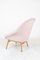 Clamshell Chair in Powder Pink Velvet, 1960s, Image 4