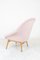 Sedia a conchiglia in velluto rosa cipria, anni '60, Immagine 4