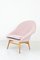 Clamshell Chair in Powder Pink Velvet, 1960s, Image 1