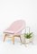 Clamshell Chair in Powder Pink Velvet, 1960s, Image 3