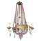 Louis XVI Style Hot Air Balloon Chandelier in Lead Crystal and Gilded Brass 1