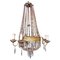 Louis XVI Style Hot Air Balloon Chandelier in Lead Crystal and Gilded Brass, Image 1