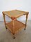 Table with Wheels & Two Rattan and Bamboo Shelves, Italy, 1970s 7