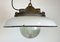 Lámpara colgante de fábrica industrial de hierro fundido y esmalte gris de Zaos, años 60, Imagen 8