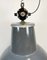 Lámpara de fábrica industrial grande de esmalte gris de Elektrosvit, años 60, Imagen 3