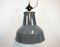 Lámpara de fábrica industrial grande de esmalte gris de Elektrosvit, años 60, Imagen 2
