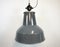 Large Industrial Factory Lamp in Grey Enamel from Elektrosvit, 1960s, Image 2