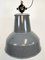 Lámpara de fábrica industrial grande de esmalte gris de Elektrosvit, años 60, Imagen 7