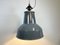 Lámpara de fábrica industrial grande de esmalte gris de Elektrosvit, años 60, Imagen 13