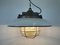 Industrial Factory Cage Pendant Lamp in Cast Iron and Grey Enamel from Zaos, 1960s 14