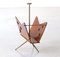 Vintage Italian Mahogany and Brass Magazine Rack, 1950s, Image 6