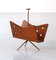 Vintage Italian Mahogany and Brass Magazine Rack, 1950s, Image 5