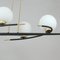 French Brass and Opaline Glass Chandelier from Maison Arlus, 1960s, Image 13