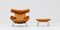 Ox Lounge Chair and Ottoman by Hans Wegner for Erik Jorgensen, Set of 2 1
