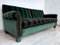 Italian Mid-Century Green Velvet 3-Seater Sofa, 1960s 4