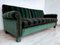 Italian Mid-Century Green Velvet 3-Seater Sofa, 1960s, Image 4