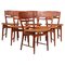 Teak and Oak Chairs by Arne Wahl Iversen, Denmark, Set of 6, Image 1