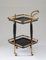 Mid-Century Scadinavian Bar Cart in Brass and Glass 2