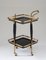 Mid-Century Scadinavian Bar Cart in Brass and Glass, Image 2