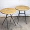 Tables d'Appoint Pliantes Vintage en Métal et Rotin pour Habitat, 1990s, Set de 2 3
