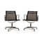 Chaise Pivotante EA 108 en Maille Noire de Vitra, Set de 2 1