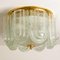 Lampada da soffitto Art Déco in vetro e ottone di Doria Leuchten, anni '60, Immagine 2