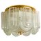 Art Deco Glass and Brass Ceiling Lamp by Doria Leuchten, 1960s 1