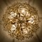 Glass and Brass Floral Wall Light by Ernst Palme, 1970s 4